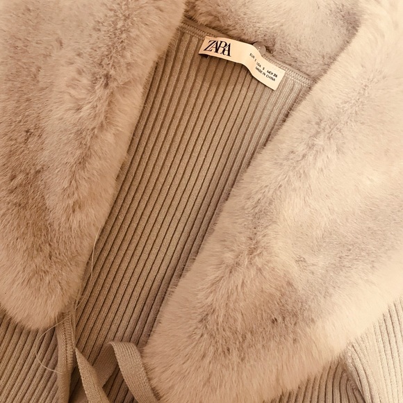 Zara Faux fur ribbed cardigan - Picture 7 of 7